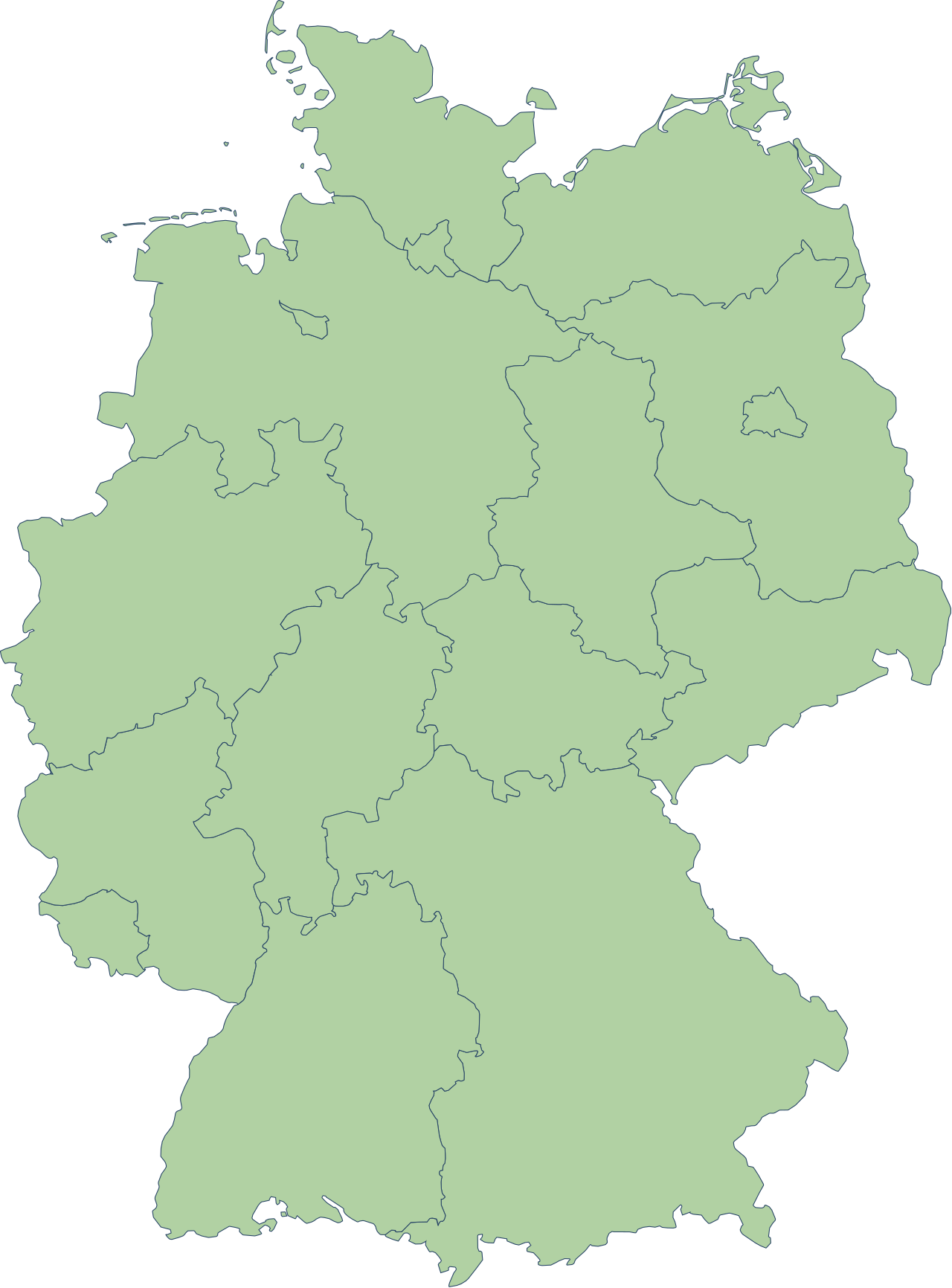 Karte Deutschlands mit Bundesländern